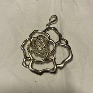 Designer JCM sterling silver flower pendant